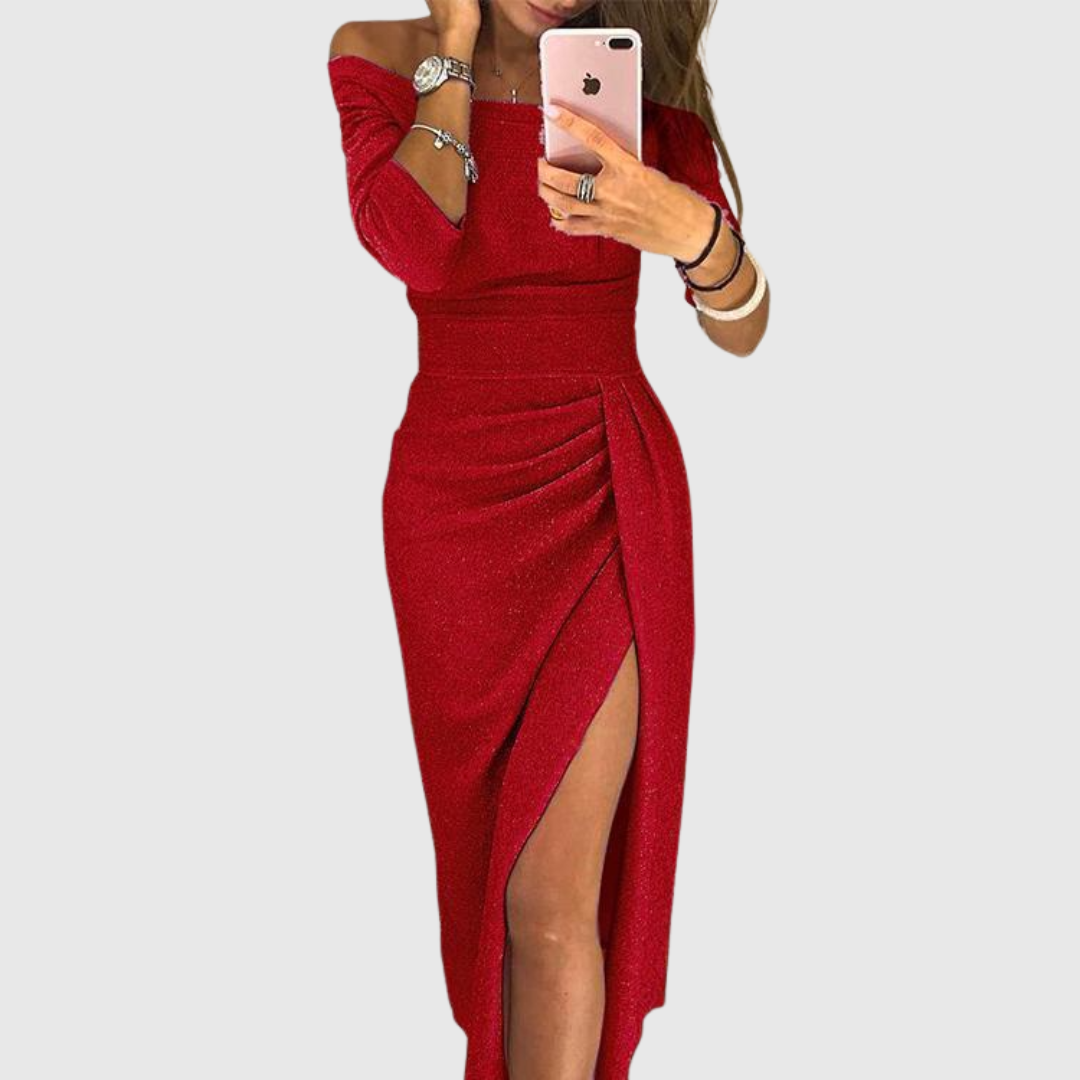 ALINA | ELEGANCKA SUKIENKA Z ROZCIĘCIEM