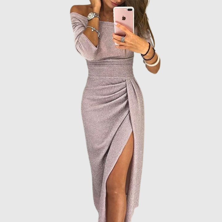 ALINA | ELEGANCKA SUKIENKA Z ROZCIĘCIEM