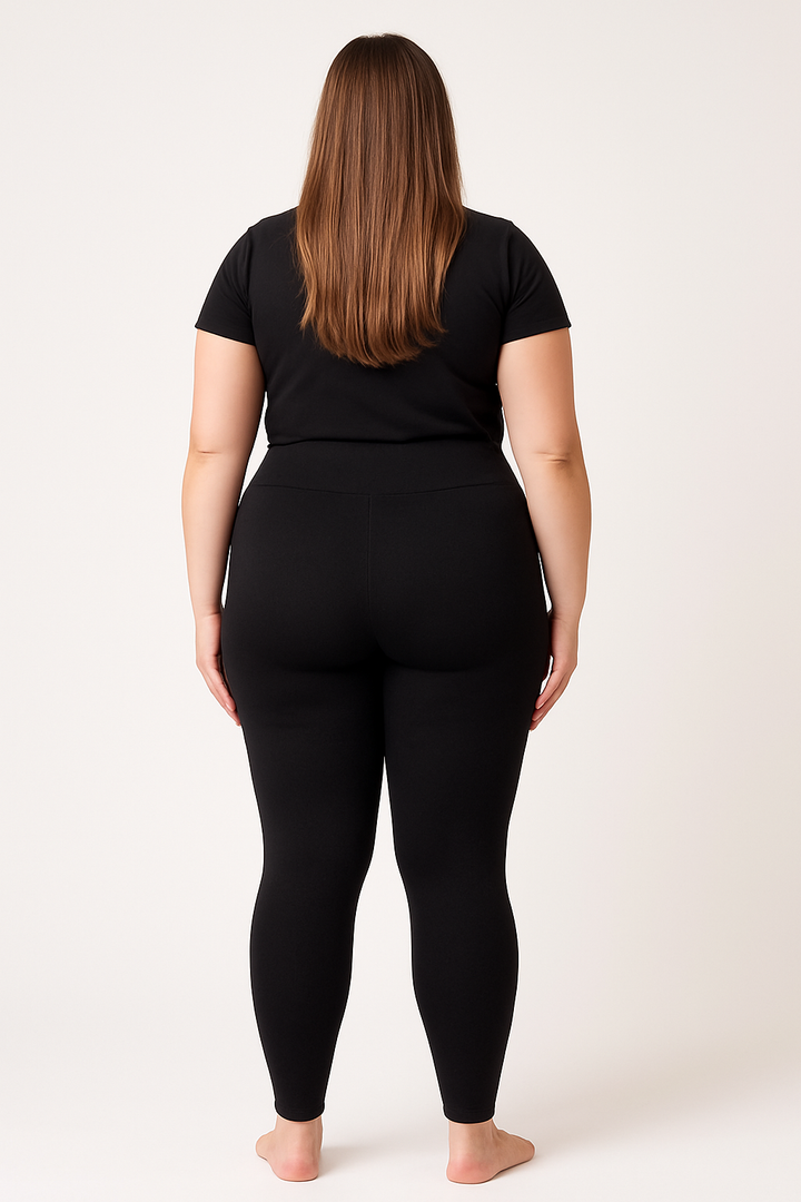 MAJA | ocieplane legginsy termo czarne z wysokim stanem